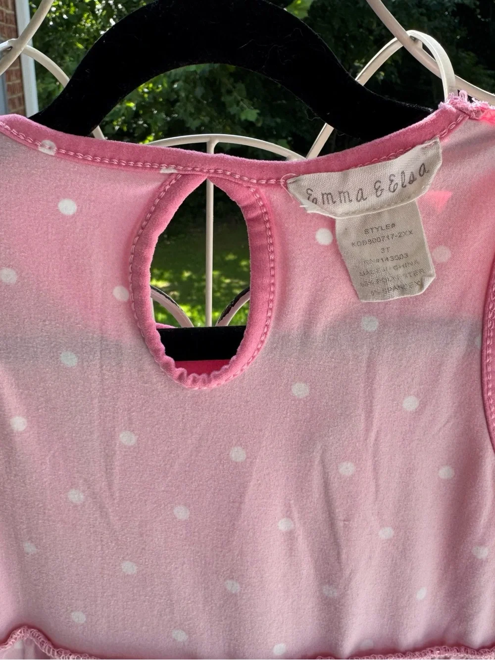 Emma & Elsa Pink Polka Dot Knit Dress. Size 2T
